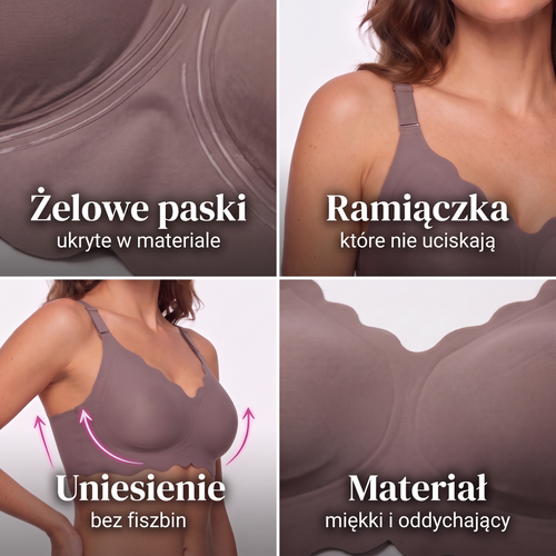Żelowy Falbankowy Biustonosz 3D Bez Fiszbin